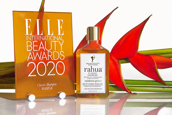 Rahua Classic Shampoo with Elle International beauty awards 2020 Memento