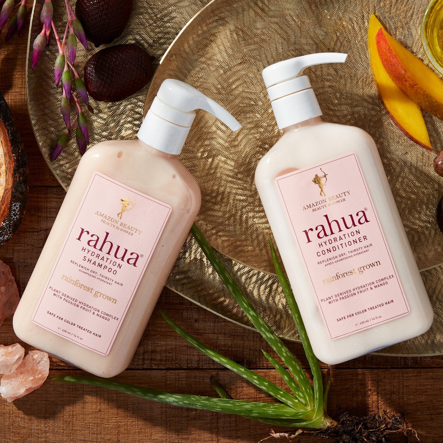 rahua hydration shampoo and conditioner lush pumps with aloe vera