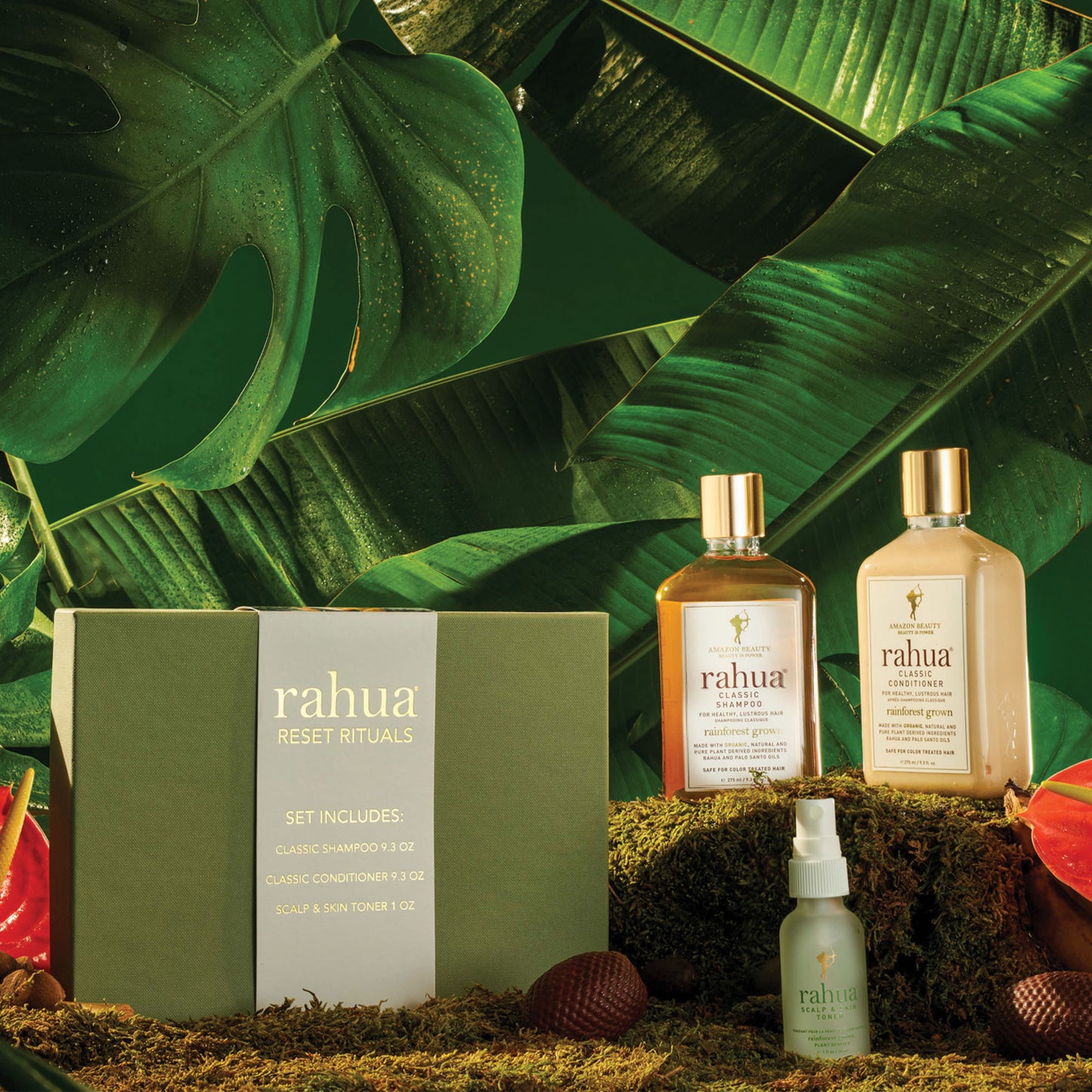 rahua reset rituals set with with leaves